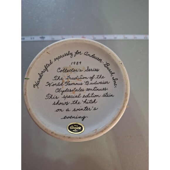 1989 Budweiser Holiday Beer Stein Clydesdales Collector Series Anheuser Busch - Picture 6 of 9